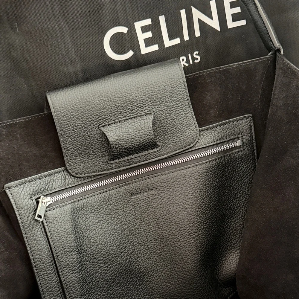 🆕 new Celine Black Leather Tote Bag designer supple calf leather medium big bag - Picture 5 of 9